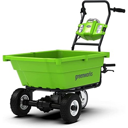 Greenworks Carriola a Batteria G40GC (Li-Ion 40V 4.2 km/h Velocità di Guida 2.4 km/h Velocità all'Indietro 100 kg di Carico Ma