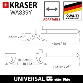 Warrior WA839Y Antifurto Bloccasterzo Alta Sicurezza Blocca Volante 3 Chiavi, Universale Auto SUV Furgone Camper, Martello Emerg