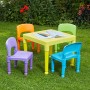 Liberty House Toys-Tavolo per Bambini con 4 sedie, plastica, Colore: Multicolore