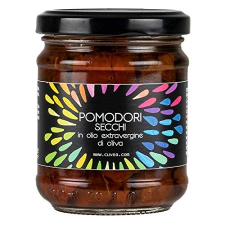 Pomodori secchi Cuvea sottolio 100% Italiani - 190 g - Senza conservanti né coloranti: solo 3 ingredienti