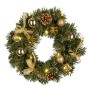 Idena Ghirlanda di Abete con 10 LED, 30 cm, Funzionamento a Batteria, Timer 6H, Decorazione Dorata