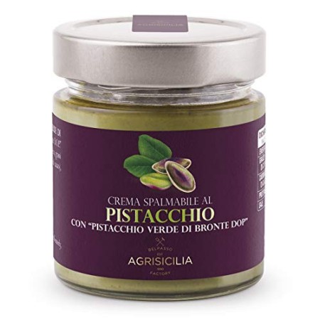 Agrisicilia Crema Spalmabile al Pistacchio con Pistacchio Verde di Bronte Dop - 200 g