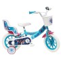 Disney - Bicicletta 12" Frozen (Frozen) dotata di 2 freni, cestino anteriore e porta bambola posteriore + 2 stabilizzatori rimov