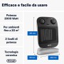 De'Longhi HFX60E20 Termoventilatore Ceramico Verticale, Bianco/Nero, 2000 W, Plastica