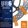 Urban Security UR6 Antifurto Bloccadisco con Allarme + Avvertimento 120dB, 6 mm, Prodotto nell'UE, Universale Moto Scooter Bici,