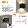 12W Lampade da Parete per Interni/Esterno Led Moderno, Applique da parete Muro in Alluminio Angolo,Lampada Muro Su e Giù Regola