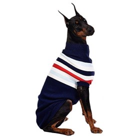 ASOCEA Cane Strisce Classico Maglione Invernale Calore Animali Vestiti Abbigliamento per Cani Medio e Grande Grande