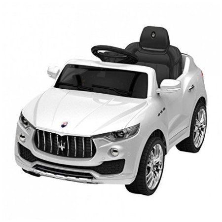 Mondial Toys AUTO ELETTRICA PER BAMBINI 6V 2 MOTORI CON TELECOMANDO SPORTELLI APRIBILI MASERATI LEVANTE SUV BIANCA