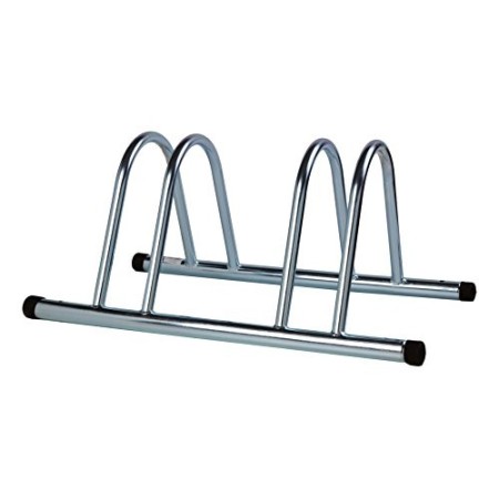 4BIKE AM006 Stand Bici a Terra, Doppio, Modulare, Zincato, 36x75x27 cm