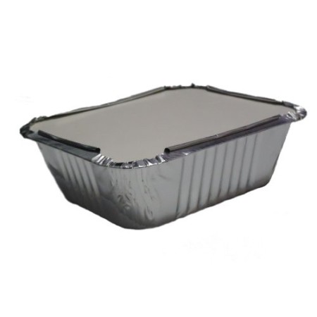 GFC - 100 contenitori No2 per alimenti, in alluminio, con coperchio