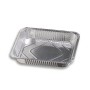 Vaschetta alluminio - Confezione da 100 vaschette rettangolari argentate con bordo G monouso per alimenti - Formato 101 C+C - Id