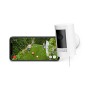 Ring Stick Up Cam Plug-In, videocamera di sicurezza in HD con sistema di comunicazione bidirezionale, colore bianco, compatibile