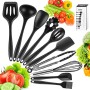 Newdora Set di Utensili da Cucina in Silicone, Resistente al Calore Antiaderenti Utensili da Cucina in Silicone 10 Pezzi, Antiad