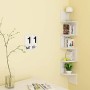 HOMFA Mensola da Muro ad angolo 5 Ripiani Scaffale Libri CD salvaspazio Mobile a parete Legno per camera soggiorno studio Bianco