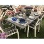 XONE Set Harmony in Resina Composto da Tavolo (160/240x100xh74cm) e 6 poltrone Stampo Finto Legno