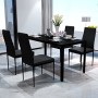 Festnight Set Tavolo da Pranzo/Tavolo Cucina con sedie 5 Pezzi Nero
