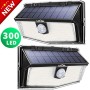 300 LED Luci Solari Esterno,【Nuovo design nel 2020】Luce Solare con Sensore di Movimento, 270ºIlluminazione wireless Lampada
