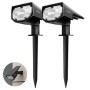 LITOM 12 LED Luci Solari da Esterno, IP67 Faretti Solari a Paesaggio con 2 Modalità di Illuminazione, Luce Energia Solare Ester