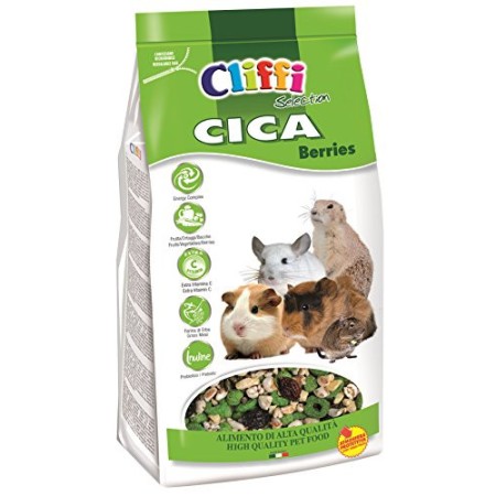 CICA BERRIES Alimento per Cavie Cincillà Degu Confezione da 800 Grammi