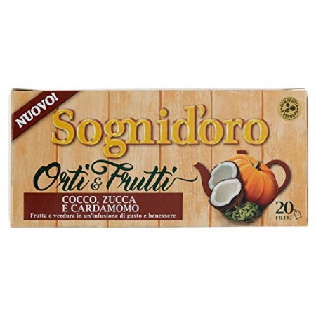 Sogni Doro Tisana Orti&Frutti Cocco, Zucca e Cardamomo 20 Filtri - 50 Gr