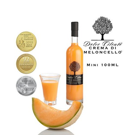 Crema di Meloncello Liquore 100ml - Dolce Cilento Crema di Melone Cantalupo Italiano (3 Medaglie)