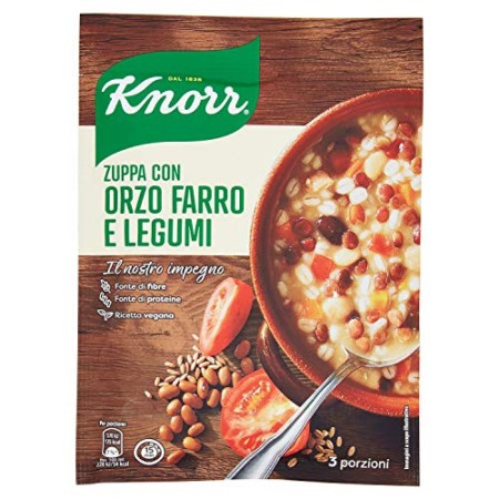 Knorr - Le Cerealose, Zuppa Con Orzo, Farro E Legumi, 3 Porzioni - 119 G