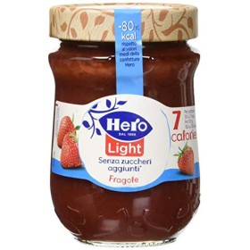 Hero Light Confettura Fragola senza zuccheri aggiunti - 1 Confezione da 8 Vasi x 280 g