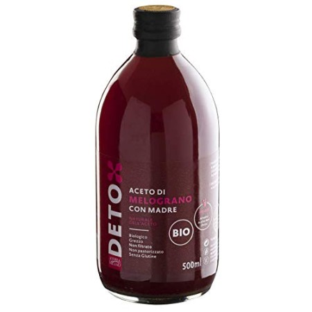 Aceto di Melograno Biologico con Madre Non Filtrato Non Pastorizzato Deto Andrea Milano - 500 ml