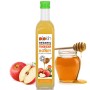 Aceto di sidro di mele biologico Pipkin con miele grezzo e madre dell'aceto 500ml, Puro e non filtrato, Acidità 5%, Senza OGM, 