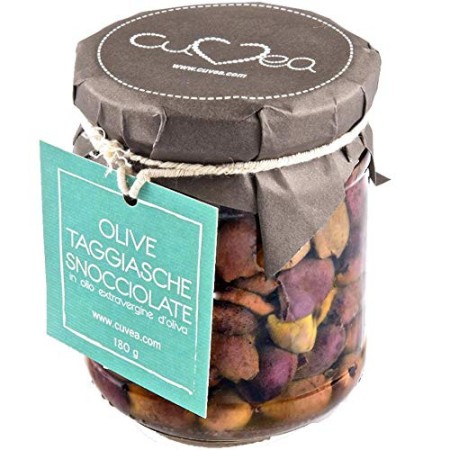 Olive taggiasche denocciolate della Liguria in olio extravergine di oliva Cuvea - 180 g - 100% Olive Taggiasche Liguri - Ricetta