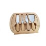 Tagliere per formaggi in legno di bambù ecologico con paletta, forchetta, coltello, cassetto, ideale come regalo