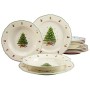 Creatable 16183 4 - Servizio di Piatti da 12 Pezzi, Motivo: Albero di Natale, Porcellana Premium