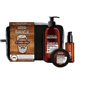 L'ORÉAL Paris Men Expert Barber Club Pochette con Detergente 3 In 1 Barba, Viso, Capelli, Olio Disciplinante e Styling Cream, O