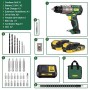 Avvitatore a Batteria 18V, TECCPO 60N.m Trapano Elettrico con Percussione, 30min Caricatore Rapido, 2 Batterie 2000mAh, 13 mm Me