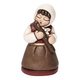 THUN® - Donna con Flauto - Versione Rossa - Statuine Presepe Classico - Ceramica - I Classici