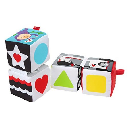 Fisher-Price- Soffici Cubi Gira e Impara, Giocattolo per Apprendimento Sensoriale dei Bambini dai 3 Mesi, GFC37