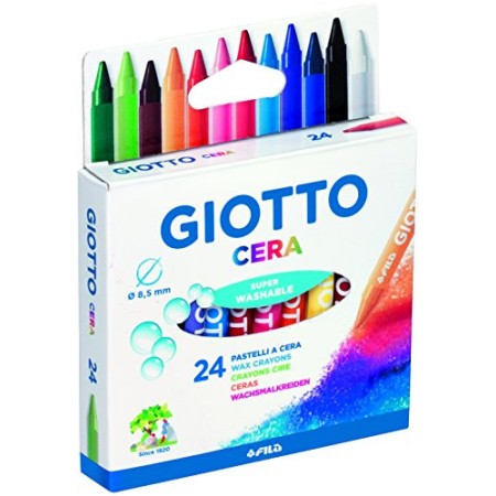 Giotto 282200 - Pastelli a Cera in Astuccio da 24 Colori