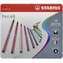 Pennarello Premium - STABILO Pen 68 - Scatola in Metallo da 20 - Colori assortiti