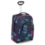 Trolley Fit Seven Colorflower, Nero, 35 Lt, 2in1 Zaino con Sollevamento Spallacci per uso Trolley, Scuola & Viaggio