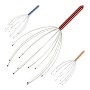 Relaxdays 10021336_47 Massaggiatore Testa, 12 Bracci con palline, per Massaggi al Cuoio Capelluto, Metallo, Rosso