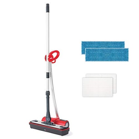 Polti Moppy Red Lavapavimenti a Vapore Cordless per Tutti i Pavimenti e le Superfici Verticali Lavabili, rimuove ed elimina il 9