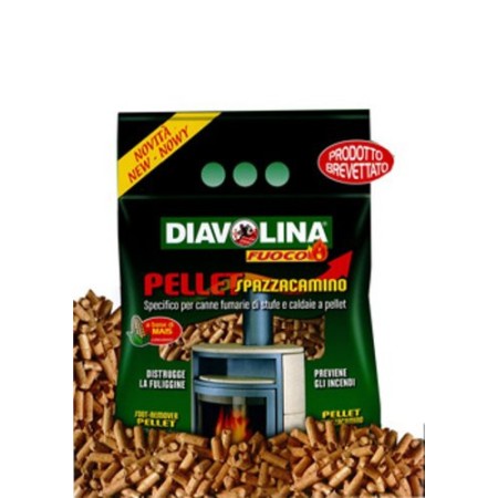 Diavolina Pulitore Stufe A Pellet, Distrugge la fuliggine