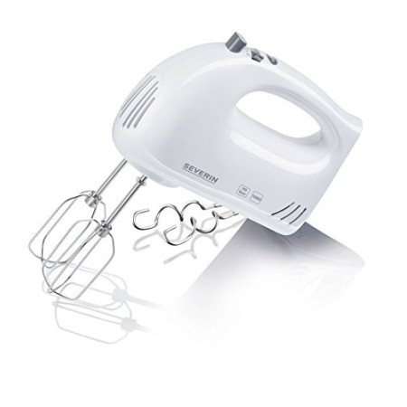Severin HM 3820 Sbattitore, Ganci Impastatori e Fruste in Acciaio Inox, Funzione Turbo, 300 W, 5 velocità, Bianco
