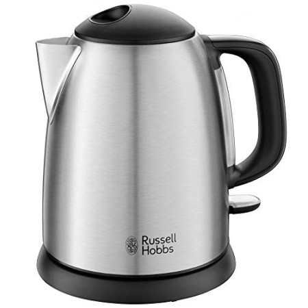 Russell Hobbs 24991-70 Bollitore Compatto Adventure, Capacita 1L, Filtro Anticalcare, 2400W, Acciaio Satinato