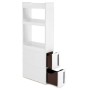 SONGMICS Scaffale Stretto a 3 Ripiani e 2 Cassetti, Portaoggetti Mobile ad Angolo, in Cucina Bagno Cantina, Larghezza di 17 cm, 