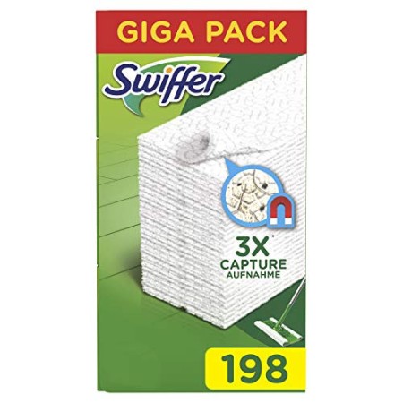 Swiffer Panni di Ricambio per Scopa, per Catturare e Intrappolare 3 Volte Più Polvere, Sporco e Peli di una Scopa Tradizionale,