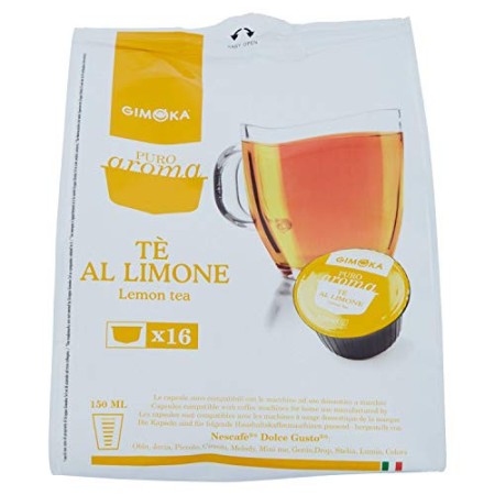64 Capsule Gimoka Compatibili con Nescafé®* Dolce Gusto®* - 4 Confezioni da 16 Capsule - Tè al limone