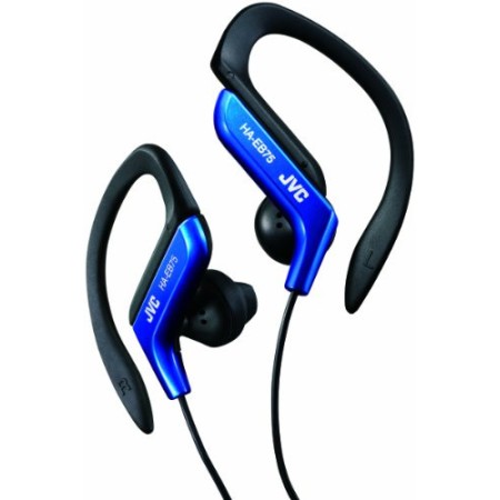 JVC Auricolari Sport con Clip Regolabile, Antisudore e Antischizzo (IPX2), Cavo 1.2 M, Azzurro