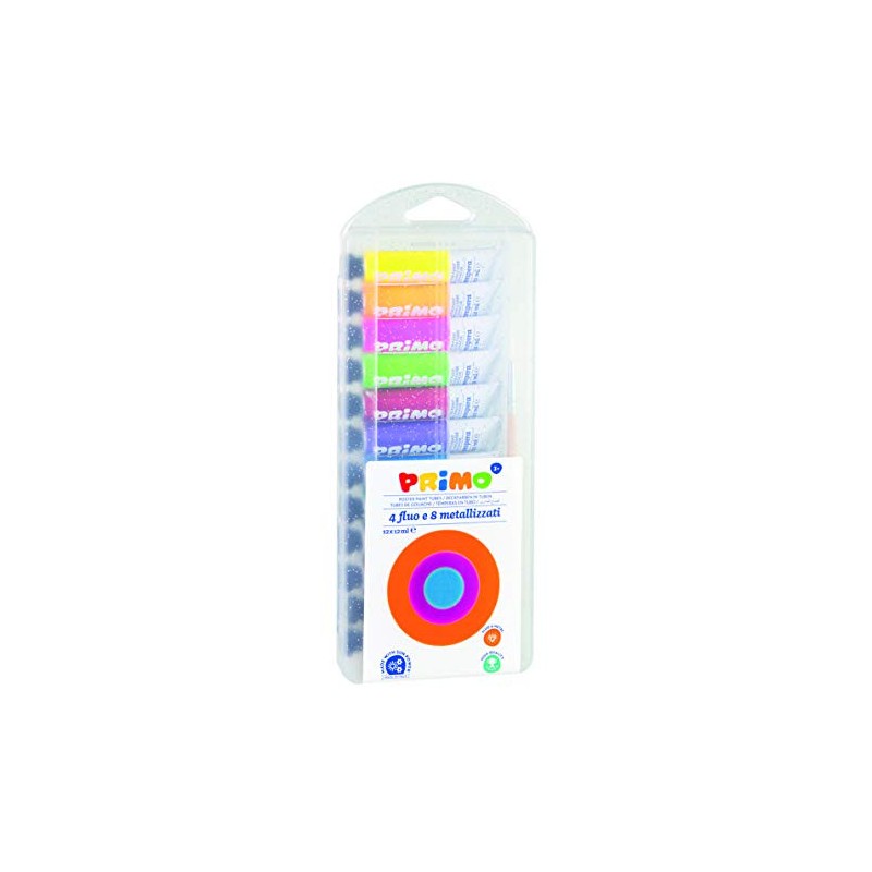 Morocolor PRIMO, Tempere per dipingere 8 colori metallizzati 4 colori fluo, tempere  lavabili per bambini colori a tempera in tub
