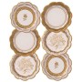 Pacchetto di 12 Piatti da festa in porcellana d'oro vintage | 3 Disegni Unico, Glamour, Elegante, Usa e getta | Per matrimoni, A